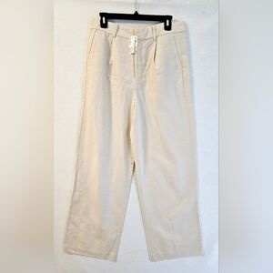 Madewell Cream Slouchy Straight Pants Size 6 Tall NWT